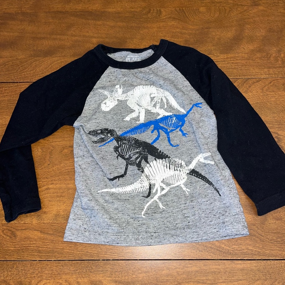 The Children's Place Dinosaur Long Sleeve Tee - Black, Gray, and Blue